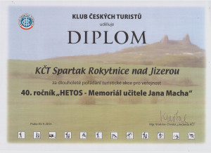 Diplom odboru od KČT